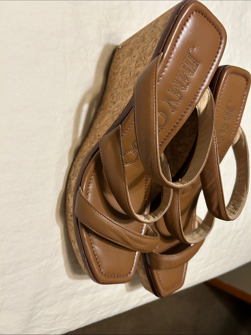 Jimmy Choo Tan Brown Leather Strappy Heeled Sandals - Picture 14 of 14